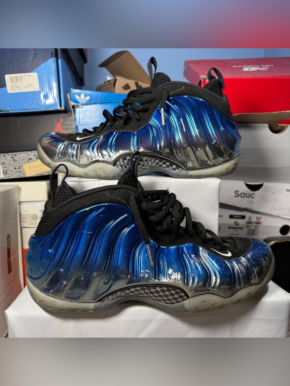 Size 10 - Nike Air Foamposite One PRM Blue Mirror